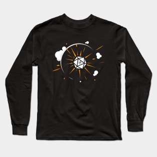 Polyhedral D20 Dice Critical Hit Explosion Long Sleeve T-Shirt